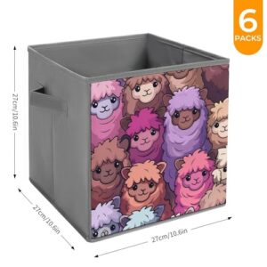 Alpaca Foldable Storage Bins with Handles Storage Cubes Closet Organizer for Living Room Bedroom 6PCS