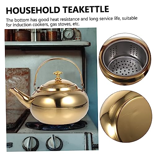 1pc Stainless Steel Exquisite Pot Water Kettle Portable Stove Coffee Pot Portable Espresso Machine Household Teakettle Portable Heater Gas Practical Tea Kettle Portable Teakettle PAMINGONO