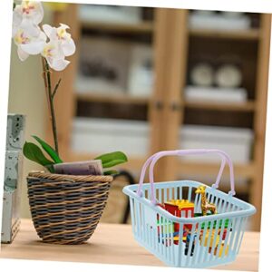 ANDRESLAD 6pcs Storage Basket Sundries Storage Container Sundries Organizer Toy Container Fruit Containers Bathroom Desktop Baskets Toys Storage Organizer Basket for Office Sky-blue Plastic