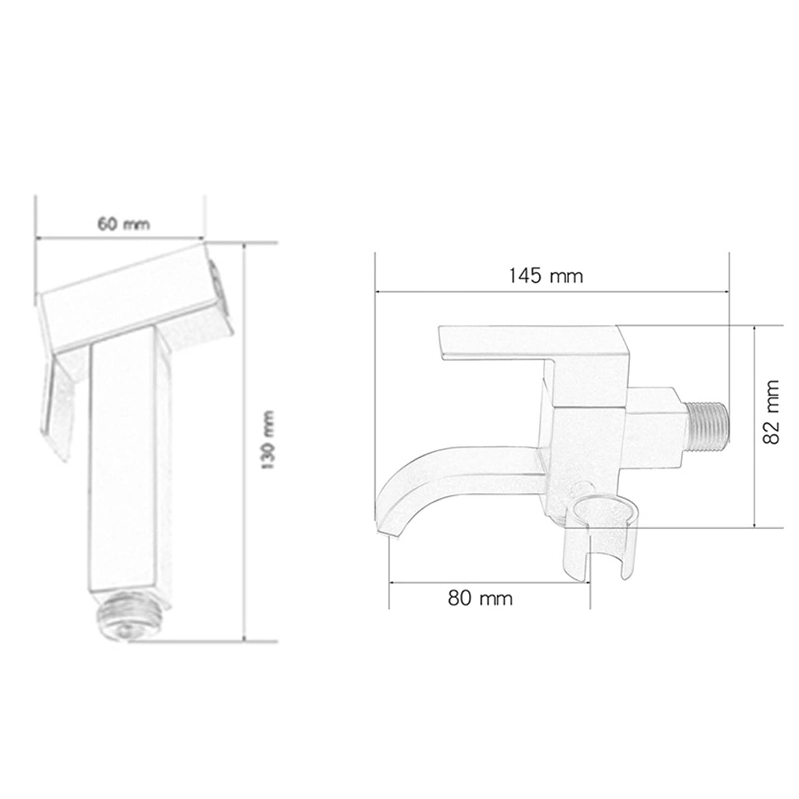 JIYTG Bidet Attachment for Toilet Handheld Toilet Bidet Sprayer Wall Mount Toilet Spray Gun Set with Hose Brass Cold Water Tap Hand Shower for Toilet Use