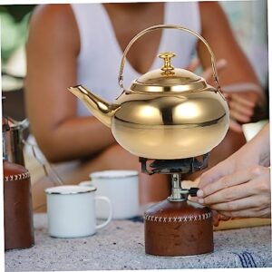 1pc Stainless Steel Exquisite Pot Water Kettle Portable Stove Coffee Pot Portable Espresso Machine Household Teakettle Portable Heater Gas Practical Tea Kettle Portable Teakettle PAMINGONO