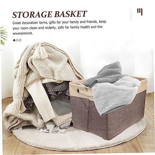 ANDRESLAD Storage Box Clothes Toys Basket Lightweight Clothes Basket Storage Baskets Wear-resistant Toys Basket Toy Storage Baskets Decorative Storage Bins Toy Basket Coffee Cotton