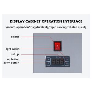 CUTPOIY Fresh-Keeping Restaurant Display Cabinets, Desktop Cooked Food Refrigerated Fresh-Keeping Display Cabinets, Fruit Self-Service Freezers with Front Rear Opening Doors