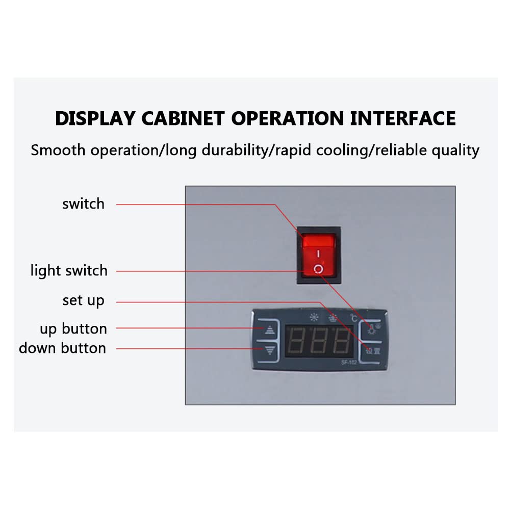 CUTPOIY Fresh-Keeping Restaurant Display Cabinets, Desktop Cooked Food Refrigerated Fresh-Keeping Display Cabinets, Fruit Self-Service Freezers with Front Rear Opening Doors