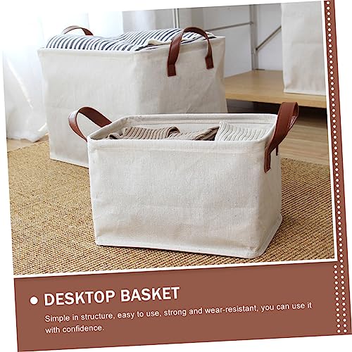 ANDRESLAD Storage Basket Toys for Desktop Basket Toy Organizer Sundries Holder Toy for Home Fabric Storage Bin Storage Bins Cloth Storage Bin White Pe Waterproof Layer