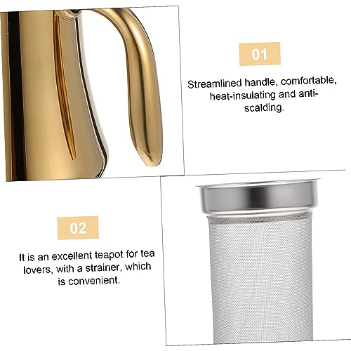 MOLUCKFU 1pc Kettle Camping Coffee Makers Home Espresso Machine Cooking Oil Dispenser Oil Dispenser Condiment Dispenser Gold Teapot Camping Stove Stainless Steel Golden