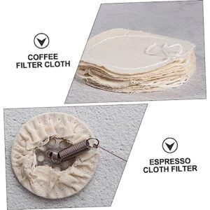 CRAFTHROU 20pcs Coffee Pot Filter Cloth Espresso Maker Coffee Filter Clothes Coffee Filter Paper Bag Espresso Pitcher Coffee Pot Tool Thai Tea Strainer Coffee Supply Coffee Tool Beige Cotton