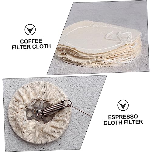 CRAFTHROU 20pcs Coffee Pot Filter Cloth Espresso Maker Coffee Filter Clothes Coffee Filter Paper Bag Espresso Pitcher Coffee Pot Tool Thai Tea Strainer Coffee Supply Coffee Tool Beige Cotton