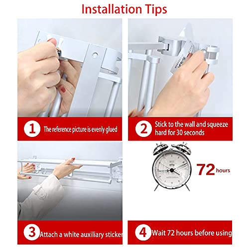 Towel Racks, Towel Rack Bath Towel Holder Towel Stand Towel Holder Punch Free Shower Shelf Bathroom Accessories Wall Organizer Hook Hanger Aluminum Storage Rack Towel Storage Holder/Tr/a