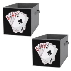 gambling casino aces poker foldable storage bins with handles storage cubes closet organizer for living room bedroom 2pcs