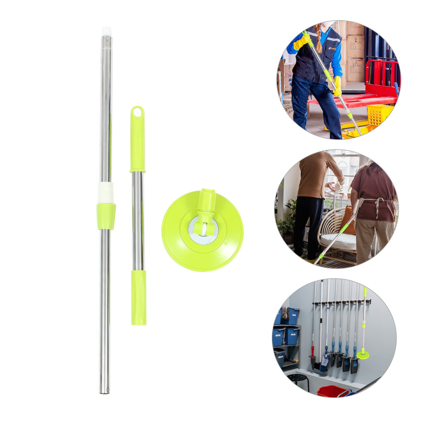 GOOHOCHY 1 Set Mop Pole Commercial Mop Turnicate Kit Mop Handle Replacement Rotary Mop Rod Replacement Rotating Mop Rod Replacement Rotating Mopa para Limpiar Pisos Mopping Stainless Steel