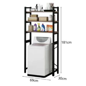 ZTGD Over The Toilet Storage Cabinet, Large Capacity 4-Tier Bathroom Shelves Over Toilet Storage, Freestanding Space Saver Bathroom Shelves Over Toilet for Restroom, Bathroom (Black)