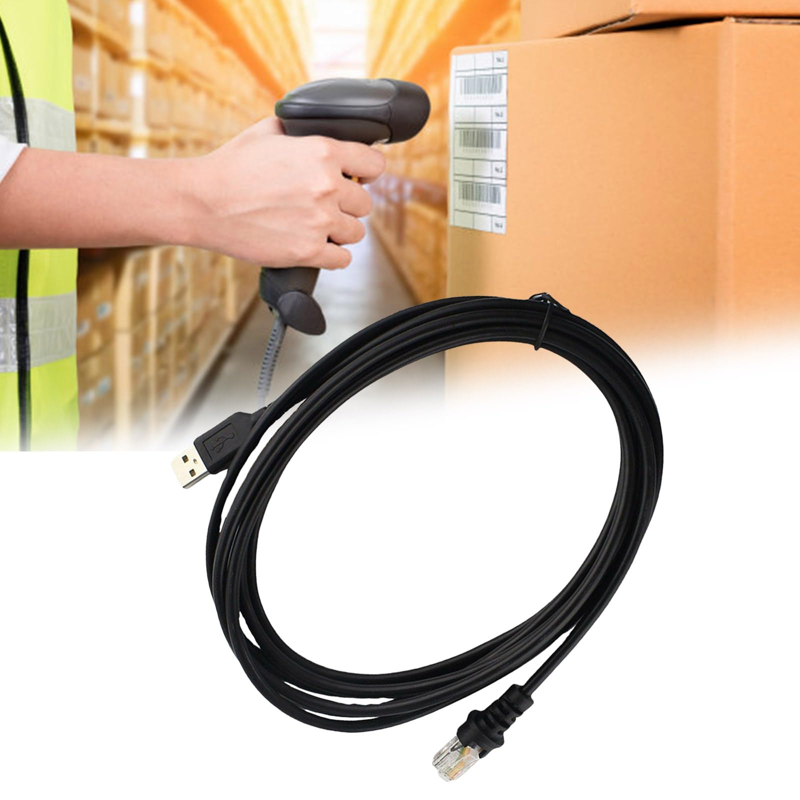 Eibhbuyey Barcode Scanner USB Cable 2M for MS5145 MS9540 MS7120 MS9590 MS1690 Models Scanners