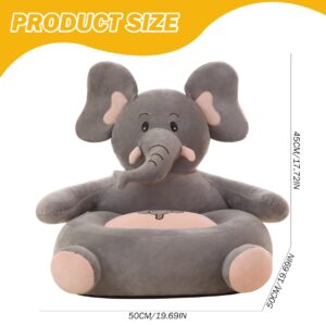 BEAHING Kids Sofa 19.7x19.7x17.7 inch Stuffed Plush Kids Armchair Cute Elephant Toddler Sofa Elastic Baby Armchair for Bedroom Furniture Home Decor Toddler Armchair