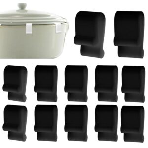 12pack dutch oven lid protector clips,silicone pan protectors,oven lid flexible bumper protector clips,cookware protector clips, cookware protector replacement clip,pot bumpers for tacking cookware