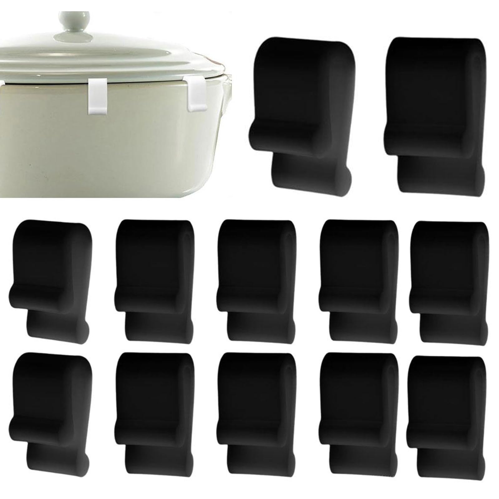 12PACK Dutch Oven Lid Protector Clips,Silicone Pan Protectors,Oven Lid Flexible Bumper Protector Clips,Cookware Protector Clips, Cookware Protector Replacement Clip,Pot Bumpers for Tacking Cookware