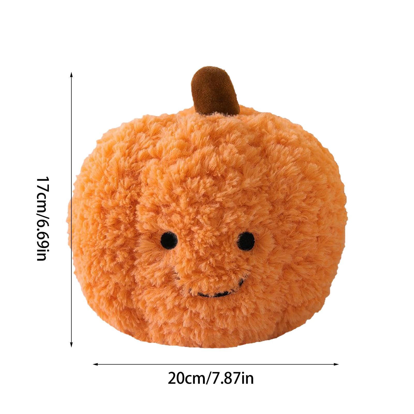 Halloween Pumpkin Plush Toy, Smiling Pumpkin Throw Pillow, Stuffed Pumpkin Cushion, Cute Fluffys Plush Doll for Halloween Fall Harvest Thanksgiving Decorations(1piece)