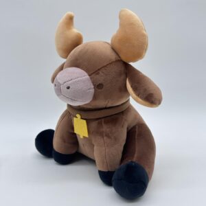 itpz bull plush toy,8.6”brown palia chapaa pillow doll,cartoon toy for kids’room decor,sitting bull gift for animation fans and kids birthday