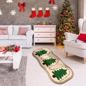 Dempiire Christmas Bathroom Rugs Christmas Decoration Christmas Front Door Mat Christmas Tree Shaped Carpet Christmas Throw Rugs for Bathroom Imitation Cashmeres Bedroom Bedside Carpet (Green)