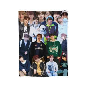 Stray Kids Seungmin Blanket Soft and Warm Lightweight Fluffy Throws Blankets Rug Carpet Gift for Beach Yoga Bedroom Living Room Decoration Sofa Camping Trip Dorm Decor All Season