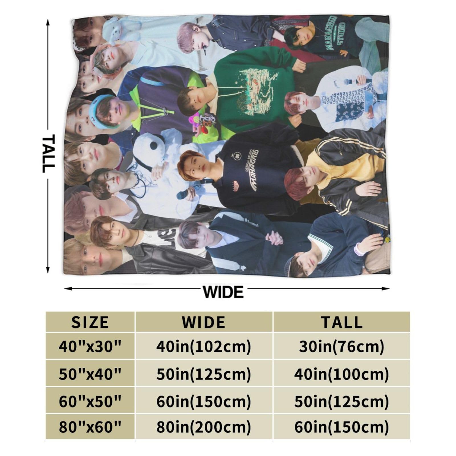 Stray Kids Seungmin Blanket Soft and Warm Lightweight Fluffy Throws Blankets Rug Carpet Gift for Beach Yoga Bedroom Living Room Decoration Sofa Camping Trip Dorm Decor All Season