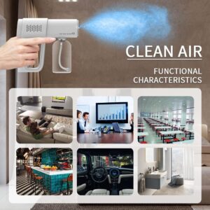 Professional Disinfectant Fogger Machine, 380ml Wireless Nano Sprayer Gun Handheld Sanitizer Fogger, Blue Light Foggers for Touchless Sanitization