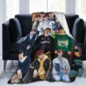 Stray Kids Seungmin Blanket Soft and Warm Lightweight Fluffy Throws Blankets Rug Carpet Gift for Beach Yoga Bedroom Living Room Decoration Sofa Camping Trip Dorm Decor All Season