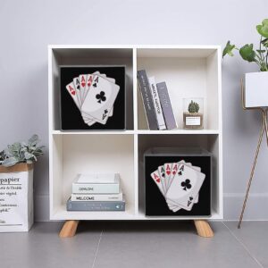 Gambling Casino Aces Poker Foldable Storage Bins with Handles Storage Cubes Closet Organizer for Living Room Bedroom 2PCS