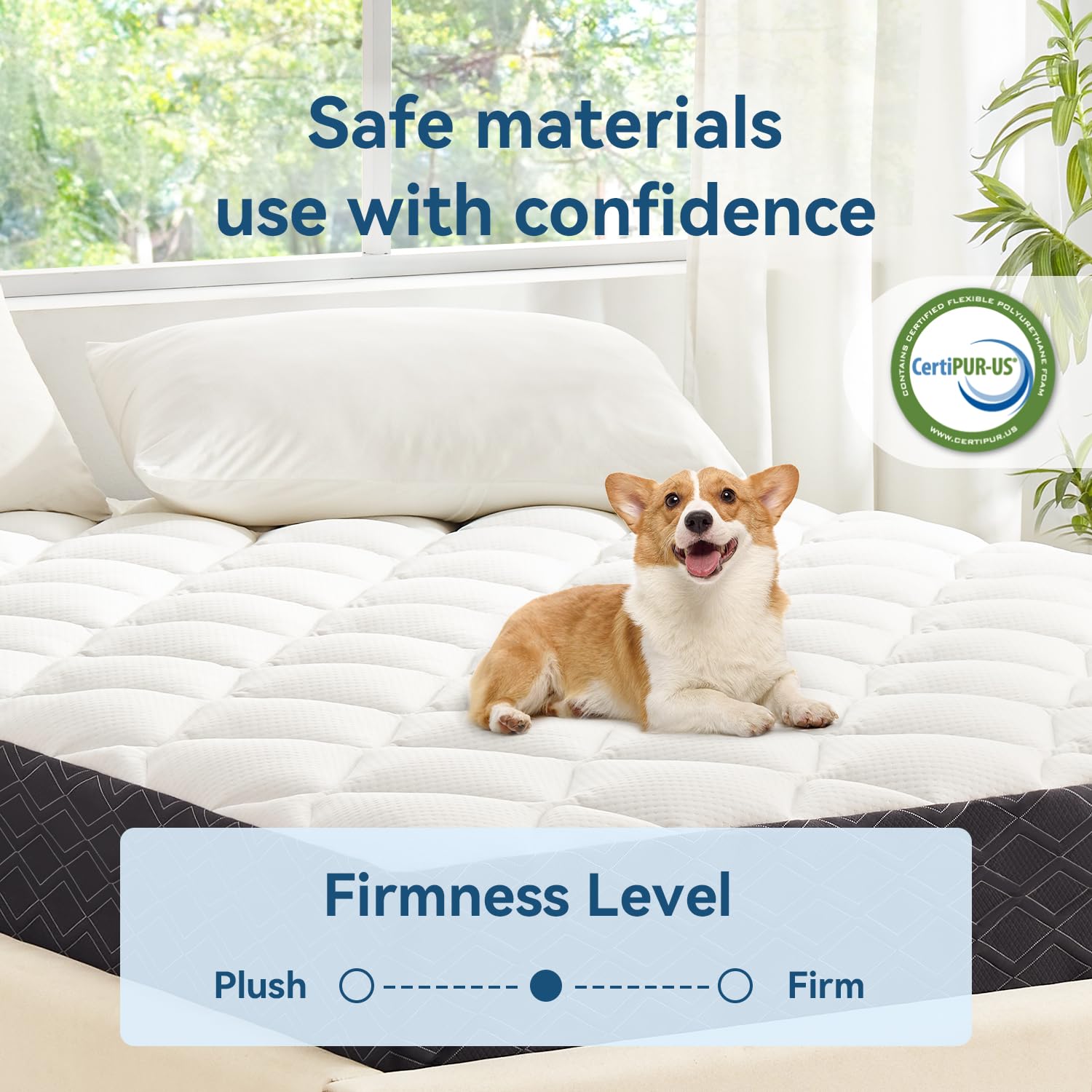 TERISTE 5 Inch Full Mattress Breathable Gel-Memory Foam Plus Pillowtop Mattress, Cool and Skin-Friendly, Fiberglass Free, Mattress in a Box, CertiPUR-US® Certified, Safe and Worry-Free