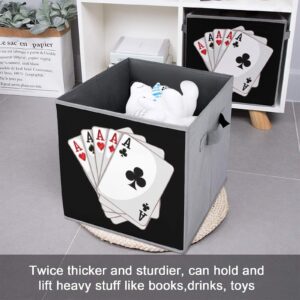 Gambling Casino Aces Poker Foldable Storage Bins with Handles Storage Cubes Closet Organizer for Living Room Bedroom 2PCS