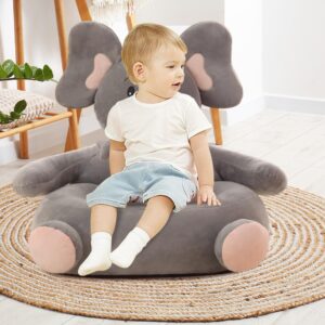 BEAHING Kids Sofa 19.7x19.7x17.7 inch Stuffed Plush Kids Armchair Cute Elephant Toddler Sofa Elastic Baby Armchair for Bedroom Furniture Home Decor Toddler Armchair