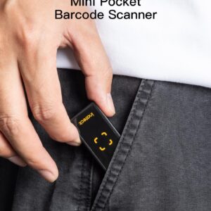 Inateck Barcode Scanner Bluetooth, 1D 2D QR Code Scanner Kabellos 2.4GHz, Portable Wireless Barcode-Scanner Laser, Mini Handscanner with APP and SDK, BCST-46