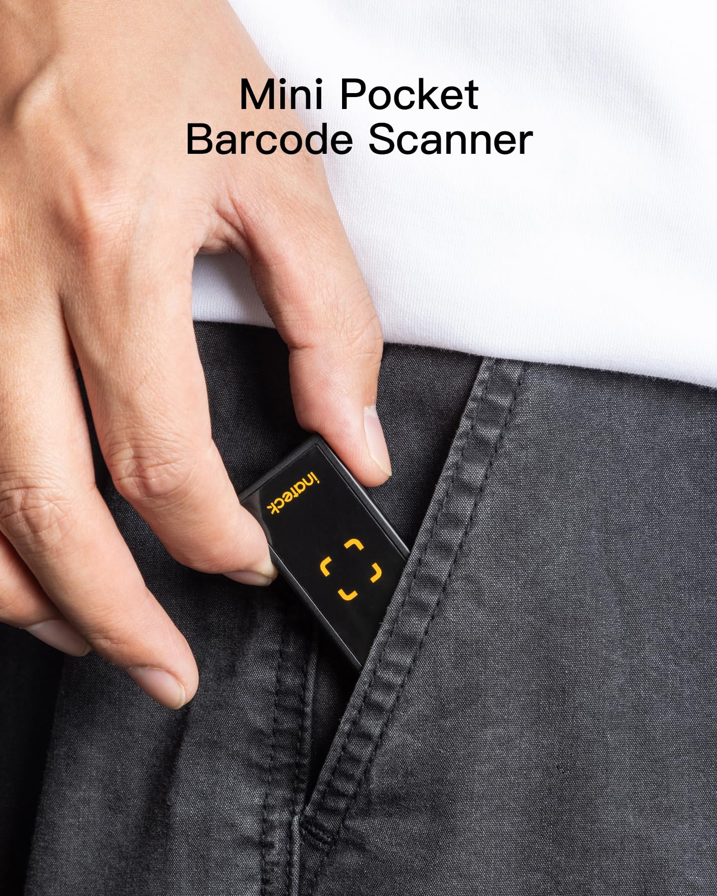 Inateck Barcode Scanner Bluetooth, 1D 2D QR Code Scanner Kabellos 2.4GHz, Portable Wireless Barcode-Scanner Laser, Mini Handscanner with APP and SDK, BCST-46