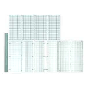 WEBSTORE SUPPLY Stationary Green Wire Security Cage Kit, Commercial Security Metal Mesh Cage, Storage Cage with Shelves (24" W x 48" L x 74" H)