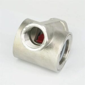 3/4" BSPP Female SS304 Stainless Steel Glass Window Sight Flow Indicator with Impeller 2.5 Mpa