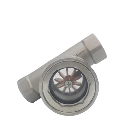 1/4" 3/8" 1/2" 3/4" 1" 1-1/2" 2" BSPT Female Carbon Steel 201 304 316 Stainless Window Sight Glass Flow Indicator with Impeller(304 Stainless Steel,3/8")