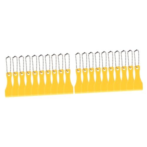 KONTONTY 20 Pcs Scraper Scratcher Tool Scraper for Pottery Tickets Ticket Scraping Tool Ticket Card Scratch Off Tools for Cards Scraper for Ticket Yellow Plastic