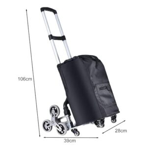 yoakaiax Multifunctional Folding Shopping Cart with Storage Bag Strong Load-Capacity Portable Personal Collapsible Grocery Cart with Swivel Wheels Black Black