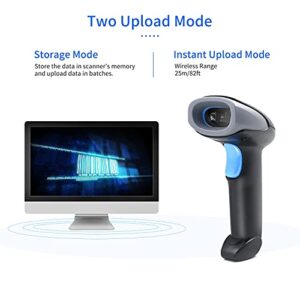 Snnozy Handheld Barcode Scanner 1D/2D/QR Code Scanner 2.4G Wireless & USB Wired Bar Code Reader Compatible with Windows Mac Linux for Supermarket Retail Library Logistics Warehouse