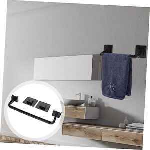 Amosfun Rag Towel Bar Bathroom Towel Rack Stick on Towel Rack Towel Racks for Bathroom Wall Mounted Wall Towel Mounted Towel Rack Rod Kitchen Towel Holder Hand Drying Pp Black