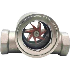 3/4" BSPP Female SS304 Stainless Steel Glass Window Sight Flow Indicator with Impeller 2.5 Mpa