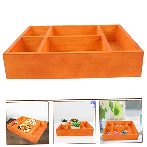 Garneck Tea Bag Storage Box Service Plate Tea Organizer for Tea Storage Jewelry Organizer Trays for Drawers Coffee Accessories for Espresso Machine Snacks Tray Tea Bags Light Brown Wooden