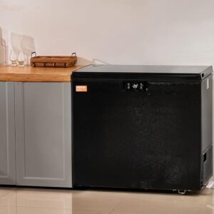 VEVOR Chest Freezer, 10 Cu.ft Compact Deep Freezer, Free Standing Top Open Door Compact Freezers with 2 Removable Baskets & Adjustable Thermostat, Energy Saving & Low Noise, Black