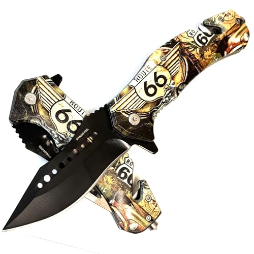 Rout 66 historical freedom tactical pocket folding blade knife GPL160 66