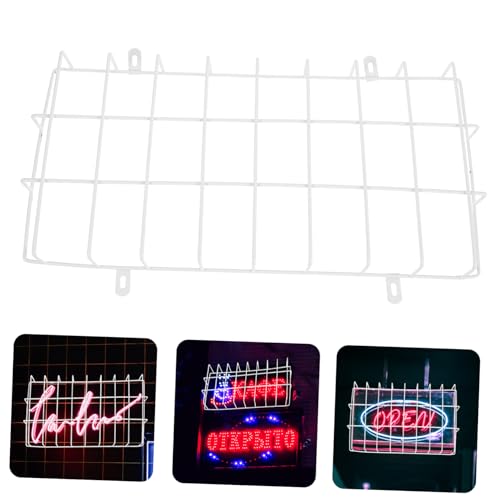 IWOWHERO Exit Sign Protective Guard Exit Sign Wall Covers White Wrought Iron Metal Emergency Light Wire Cover Metal Emergency Light Protective Cover