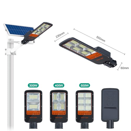 BVFNKQSC 300W400W500W Solar Street Lights Outdoor Waterproof, Outdoor LED Street Light Dusk to Dawn,High Power Split Type Induction Lighting Street lamp,400W