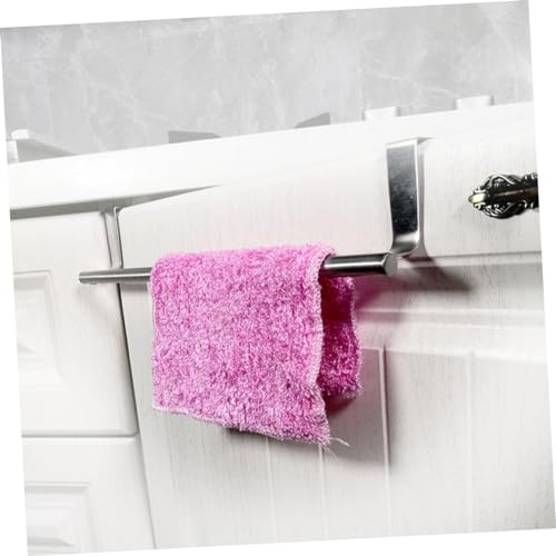 Anneome Traceless Towel Shelf Cabinet Towel Holder Easy Installation Towel Rack Single-bar Towel Rack Seamless Towel Rack Sturdy Towel Rack Hanger Kitchen Towel Bar Silver