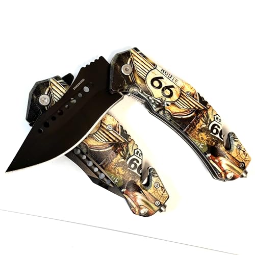 Rout 66 historical freedom tactical pocket folding blade knife GPL160 66