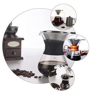 BIUDECO 1 PC Coffee Filter Coffee Funnel Manual Espresso Maker Steel Coffee Dripper Filter Tea Strainer Coffee Cone Coffee Tea Filter Cone Black Stainless Steel