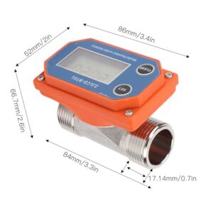 2Pcs Water Flowmeter LCD Display Digital Flowmeter Stainless Steel for Farmland Irrigation Water Plant